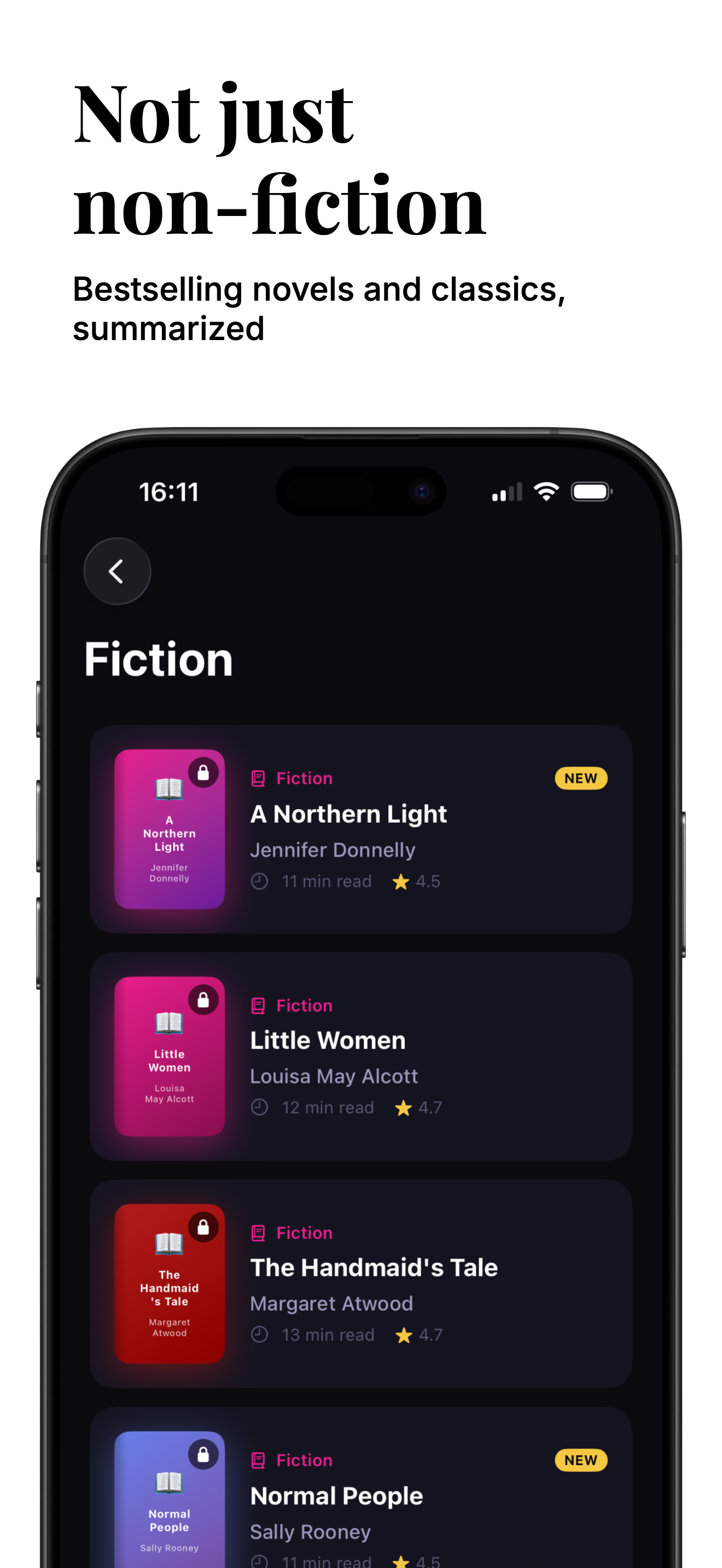 Not just non-fiction — Fiction category with bestselling novels